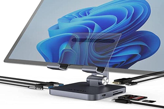 HOPDAY USB C Hub, 6 in 1 USB C Adapter für MacBook Air/Pro, Dual Display 4K HDMI