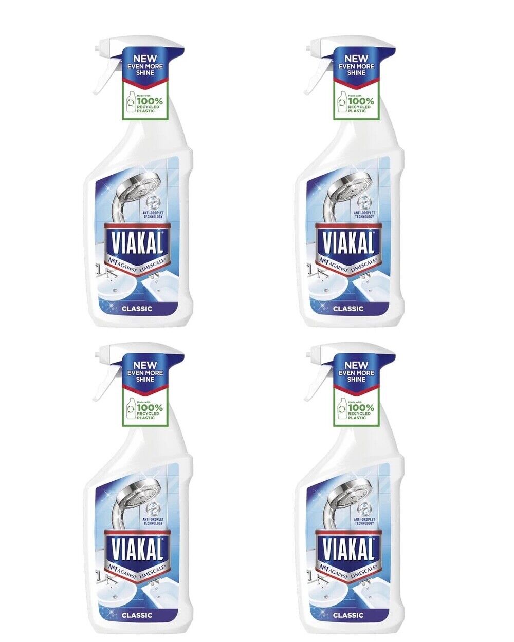 Antikal Kalkreiniger Spray 720ml - Entfernt hartnäckige Kalkbeläge (4er Pack)