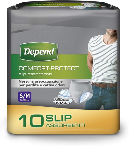 Depend Comfort Protect Inkontinenzhose für Herren, Größe S/M, 10 Hosen