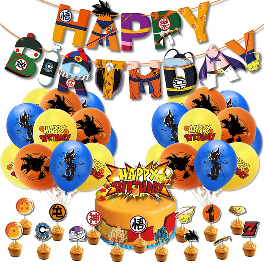 Dragon Ball Happy-Party Geburtstagsdeko Luftballons Banner Cupcake Topper