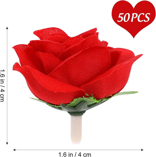 WINOMO Seiden Rosen Blüte 50 * 3cm künstliche Rosen Blume Köpfe Hochzeit Deko...