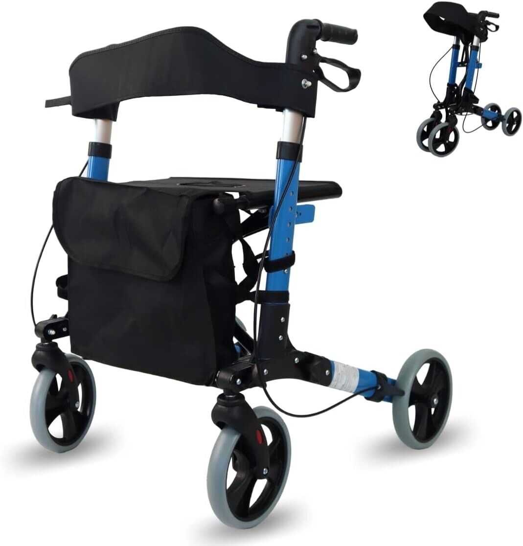 Mobiclinic Rollator, Gehhilfe, Handbremsen, Abnehmbare Tasche, Sitzfläche