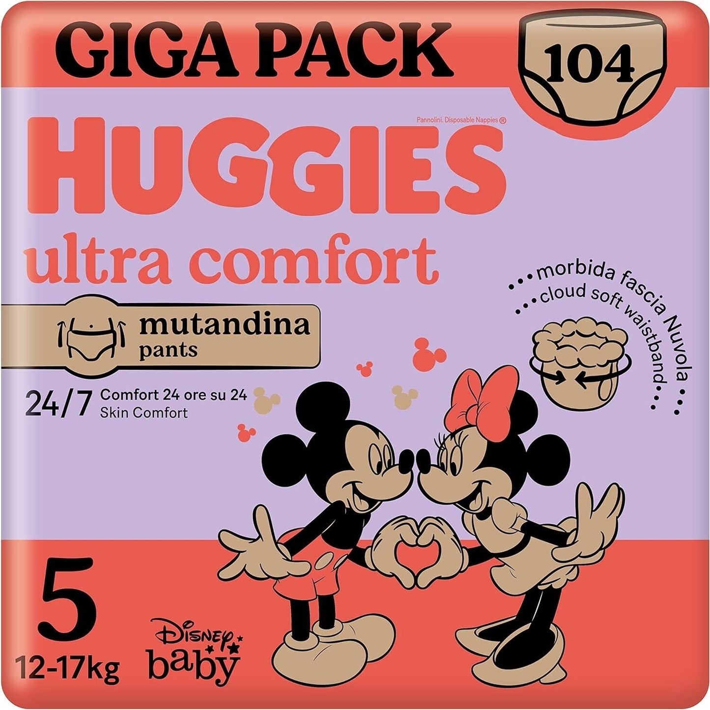 Huggies Ultra Comfort Windelhöschen, Größe 5 (12-17 kg), 104 Windeln (Gigapack)