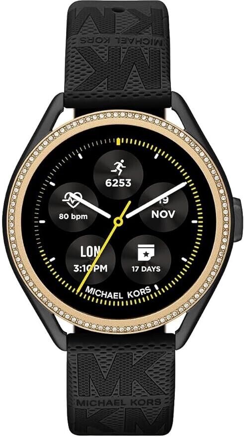 Michael Kors Damen Gen 5E MKGO Touchscreen Smartwatch mit Lautsprecher, Herzfreq