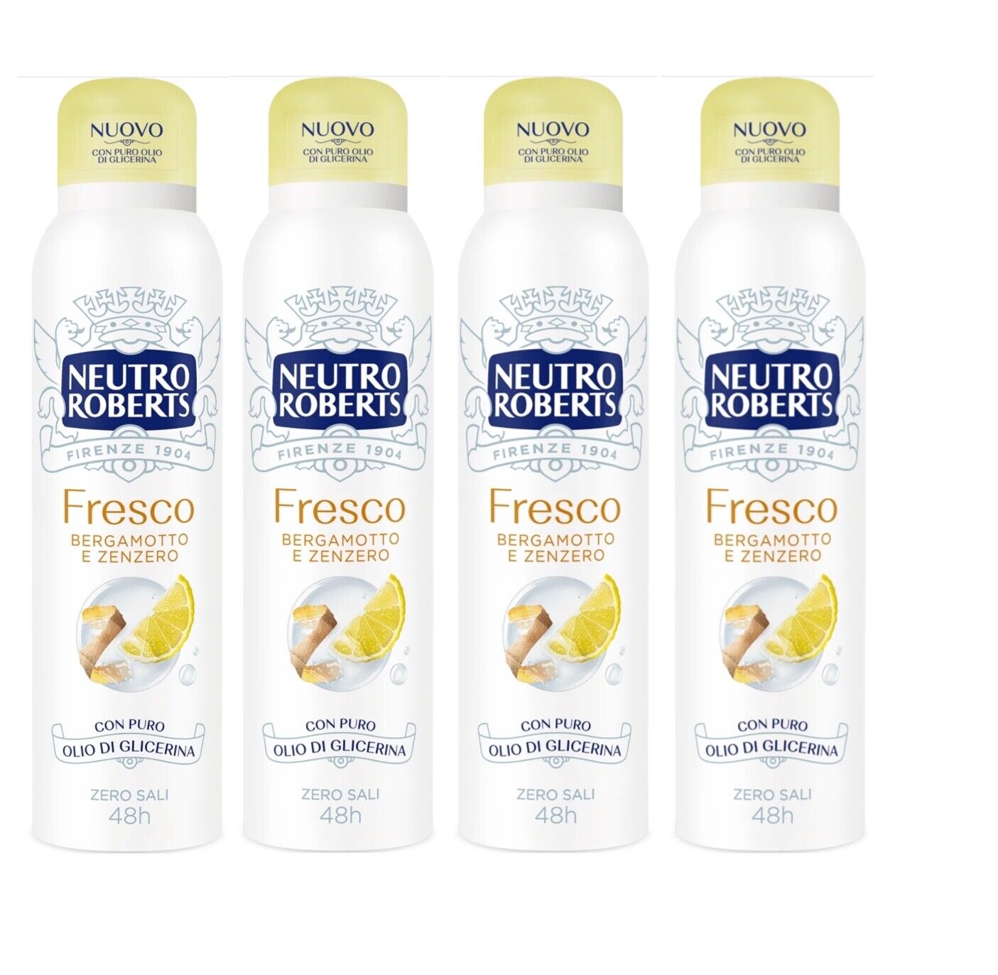 Neutro Roberts deo Fresco Spray Deodorant ohne Aluminiumsalze 4x 150ml