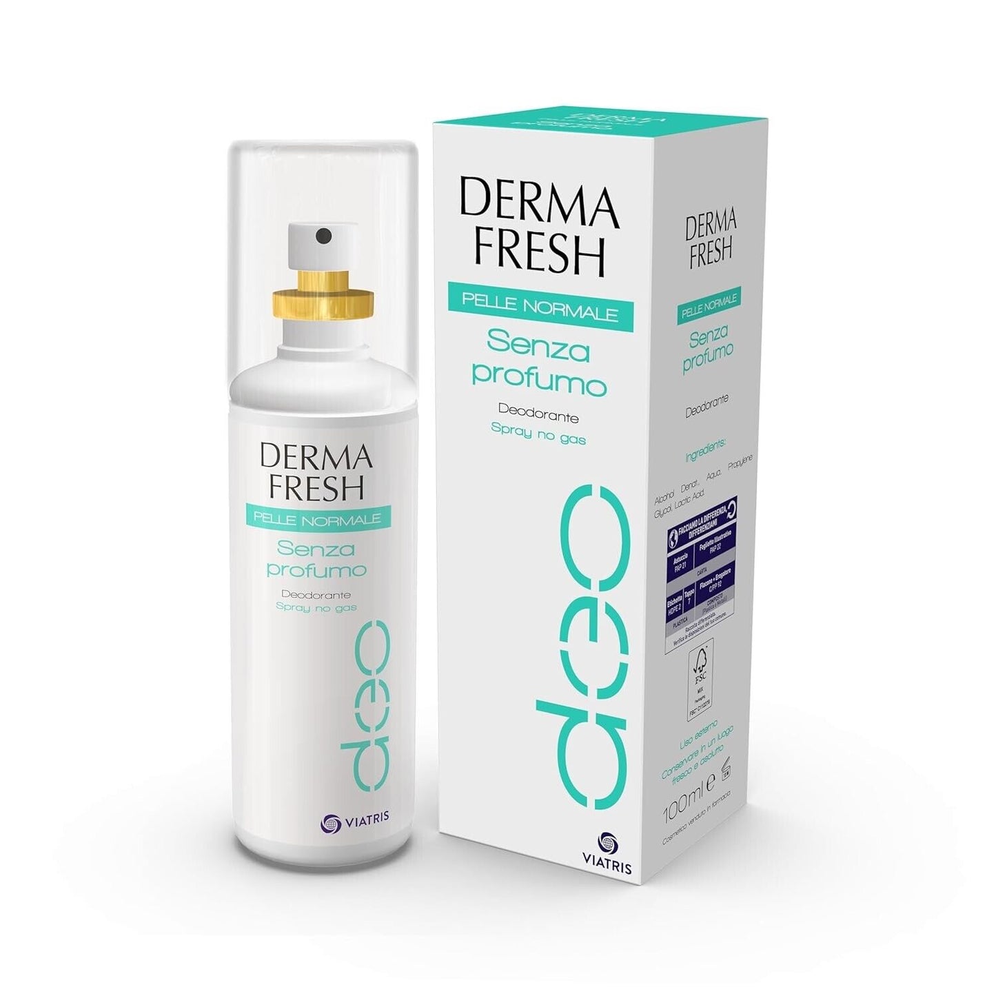 Dermafresh Deodorant ohne Gas ohne Parfüm, für normale Haut, Deodorant für Damen