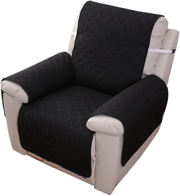 PETEMOO Sesselüberwürfe für Stoff Recliner Slipcovers Sofaüberwürfe Schwarz