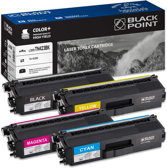 BLACK POINT Premium-Toner 4er Set Kompatibel zu TN423 TN421 TN-423BK TN-423C TN-